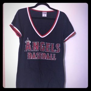 VS PINK MLB Angels Tee Shirt Size L